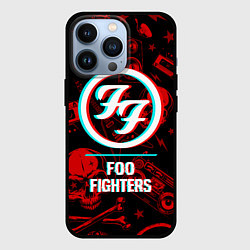 Чехол для iPhone 13 Pro Foo Fighters rock glitch, цвет: 3D-черный