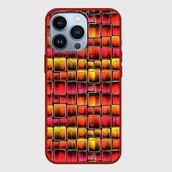 Чехол для iPhone 13 Pro Неоновый геометрический узор, цвет: 3D-красный