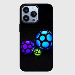 Чехол для iPhone 13 Pro Объёмные неоновые шары, цвет: 3D-черный