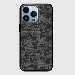 Чехол для iPhone 13 Pro Камуфляж AOR-2 серый пиксель, цвет: 3D-черный