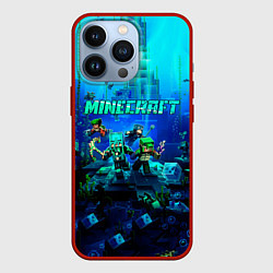 Чехол для iPhone 13 Pro Minecraft water, цвет: 3D-красный