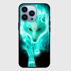 Чехол для iPhone 13 Pro Неоновый волк, цвет: 3D-черный
