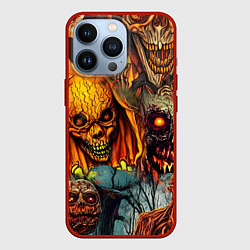 Чехол для iPhone 13 Pro Монстры ужасные хэллоуинские, цвет: 3D-красный