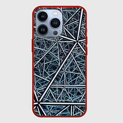 Чехол для iPhone 13 Pro Абстрактное множество технологичных связей, цвет: 3D-красный