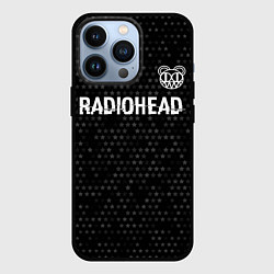 Чехол для iPhone 13 Pro Radiohead glitch на темном фоне: символ сверху, цвет: 3D-черный