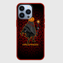 Чехол для iPhone 13 Pro Тыква вампир приглашает на хэллоуин, цвет: 3D-красный