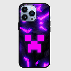 Чехол для iPhone 13 Pro Майнкрафт розовый, цвет: 3D-черный