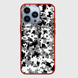 Чехол для iPhone 13 Pro Городской пиксель камуфляж, цвет: 3D-красный