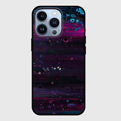 Чехол для iPhone 13 Pro Фиолетовые абстрактные волны и камни, цвет: 3D-черный