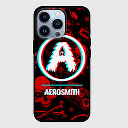 Чехол для iPhone 13 Pro Aerosmith rock glitch, цвет: 3D-черный