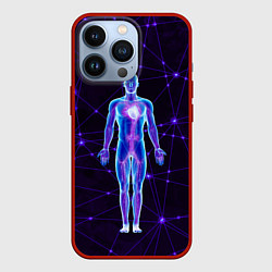Чехол для iPhone 13 Pro Неоновый человек в нейросети, цвет: 3D-красный