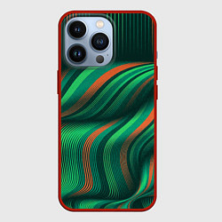 Чехол для iPhone 13 Pro Абстрактные объёмные полосы, цвет: 3D-красный