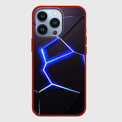 Чехол для iPhone 13 Pro Неоновый разлом плит, цвет: 3D-красный