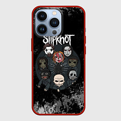 Чехол для iPhone 13 Pro Black slipknot, цвет: 3D-красный