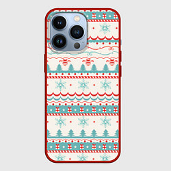 Чехол для iPhone 13 Pro Новогодний свитер, но без оленей, цвет: 3D-красный