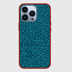 Чехол для iPhone 13 Pro Водяные волны - паттерн, цвет: 3D-красный