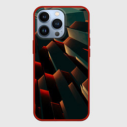 Чехол для iPhone 13 Pro Абстрактная геометрия во тьме, цвет: 3D-красный