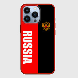 Чехол для iPhone 13 Pro Россия: Черно-красный, цвет: 3D-красный