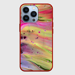 Чехол для iPhone 13 Pro Растекающиеся краски, цвет: 3D-красный