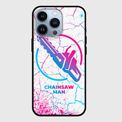 Чехол для iPhone 13 Pro Chainsaw Man neon gradient style, цвет: 3D-черный