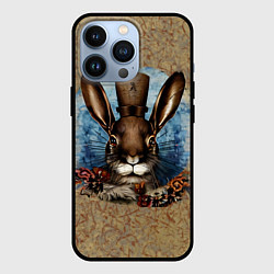 Чехол для iPhone 13 Pro Ретро кролик, цвет: 3D-черный