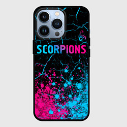 Чехол iPhone 13 Pro Scorpions - neon gradient: символ сверху