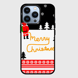 Чехол для iPhone 13 Pro Merry christmas - Санта Клаус, цвет: 3D-черный