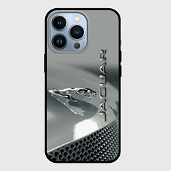 Чехол для iPhone 13 Pro Jaguar - капот - эмблема, цвет: 3D-черный