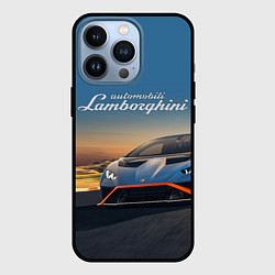 Чехол для iPhone 13 Pro Lamborghini Huracan STO - car racing, цвет: 3D-черный