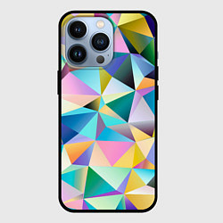 Чехол для iPhone 13 Pro Полигональная текстура, цвет: 3D-черный