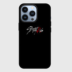 Чехол для iPhone 13 Pro Stray Kids white logo, цвет: 3D-черный