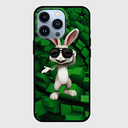 Чехол для iPhone 13 Pro Прикольный заяц в тёмных очках, цвет: 3D-черный