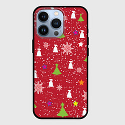 Чехол для iPhone 13 Pro Red new year, цвет: 3D-черный