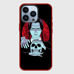 Чехол для iPhone 13 Pro Wednesday Skull, цвет: 3D-красный