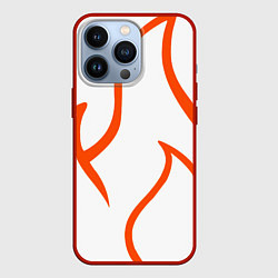 Чехол для iPhone 13 Pro Огненные красные полосы, цвет: 3D-красный