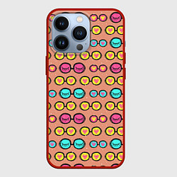 Чехол для iPhone 13 Pro Поп арт очки с глазами, цвет: 3D-красный