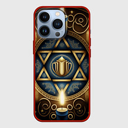 Чехол для iPhone 13 Pro Ханука праздник огней, цвет: 3D-красный