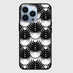 Чехол для iPhone 13 Pro Полосатые круги, цвет: 3D-черный