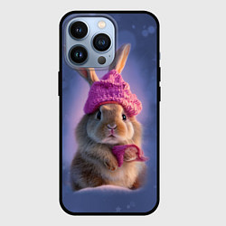 Чехол для iPhone 13 Pro Ушастик в вязаной шапочке, цвет: 3D-черный