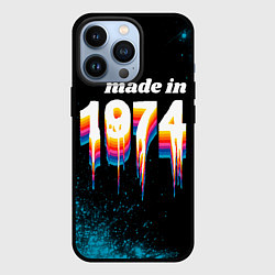 Чехол для iPhone 13 Pro Made in 1974: liquid art, цвет: 3D-черный