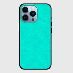 Чехол для iPhone 13 Pro Яркий бирюзовый текстурированный, цвет: 3D-черный