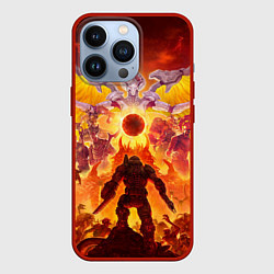 Чехол для iPhone 13 Pro Doom в аду, цвет: 3D-красный