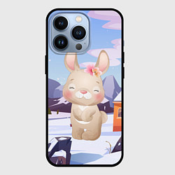 Чехол для iPhone 13 Pro Зайка зима, цвет: 3D-черный