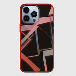 Чехол для iPhone 13 Pro Абстрактные розовые стеклянные блоки, цвет: 3D-красный