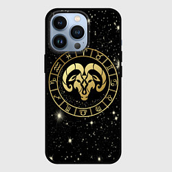 Чехол для iPhone 13 Pro Знак Овен на звездном небе, цвет: 3D-черный
