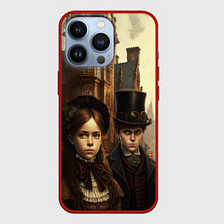 Чехол для iPhone 13 Pro Victorian boy and girl, цвет: 3D-красный