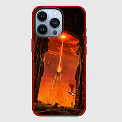 Чехол для iPhone 13 Pro Doom врата ада, цвет: 3D-красный