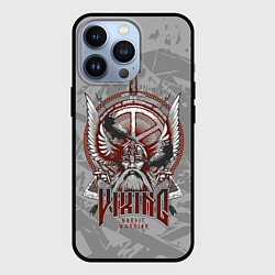 Чехол для iPhone 13 Pro Голова викинга в доспехах, цвет: 3D-черный
