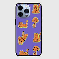 Чехол для iPhone 13 Pro Принт с леопардами, цвет: 3D-черный