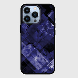 Чехол для iPhone 13 Pro Синие, чёрные и белые полоски, цвет: 3D-черный